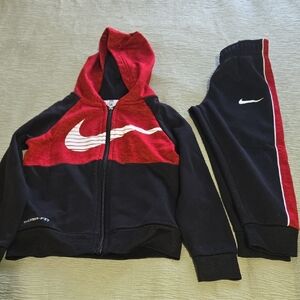 Nike Kids Red and Black Jogger Set